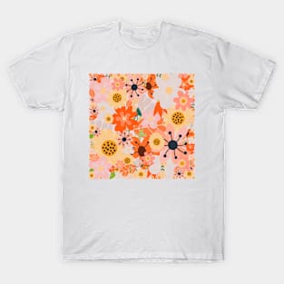 Warm Spring Flower Pattern T-Shirt